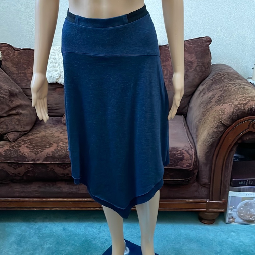 Simply Vera Blue Asymmetrical Hemline Skirt